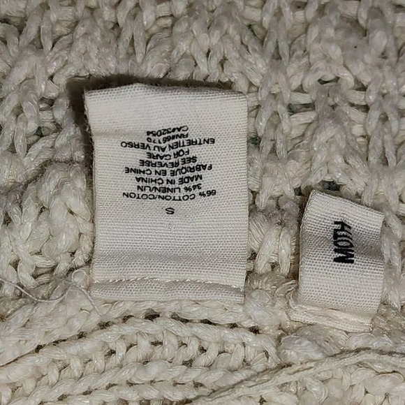 Moth Anthropologie Womens Cream Open Front Cardigan Sweater Small - Picture 4 of 4